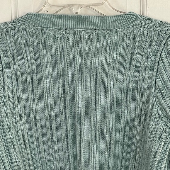 Truth by Republic Textured Wool Blend Aqua Ribbed Knit Long Sleeve Sweater Small - Picture 10 of 16